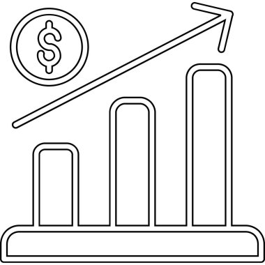 Dolar sembollü ticari büyüme oku