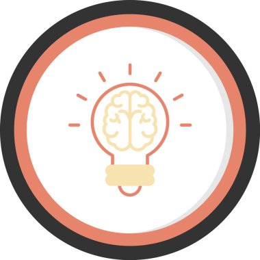 Beyin. Web simgesi basit illüstrasyon