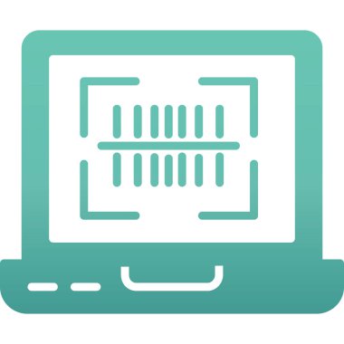 Dizüstü bilgisayar simgesinin vektör çizimi