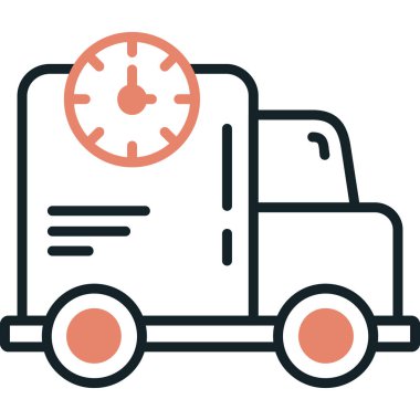 dağıtım kamyonu ikonu vektör çizimi