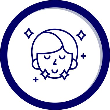 Mutlu çocuk simgesi, basit çizgi çizimi