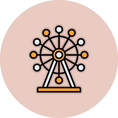 Dönme dolap simgesi. Dönme dolap vektör simgesi web için anahat çizimi