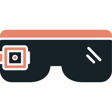 vr gözlük simgesi, basit vektör illüstrasyonu