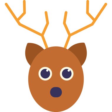 Ren geyiği baş simgesi, vektör illüstrasyonu