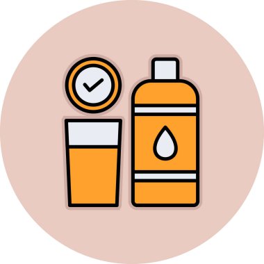 İlaç şişesi ve hap ikonu. Basit tasarım