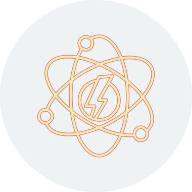 Atom simgesi. İnce çizgi ağ ana hatlı çember tasarımı. vektör illüstrasyonu.