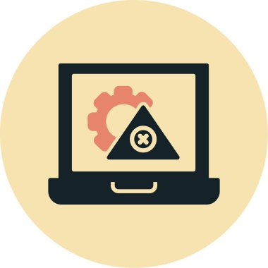 Moda biçimi izole edilmiş arkaplanda bilgisayar virüsü uyarı simgesi