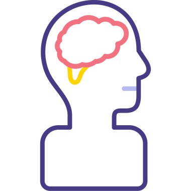 Beyin. Web simgesi basit illüstrasyon