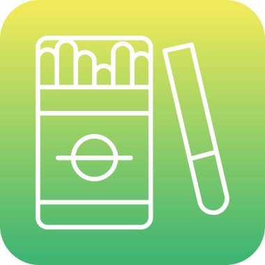 Beyaz arka planda izole edilmiş sigara ikonu. tütün sembolü vektör illüstrasyonu