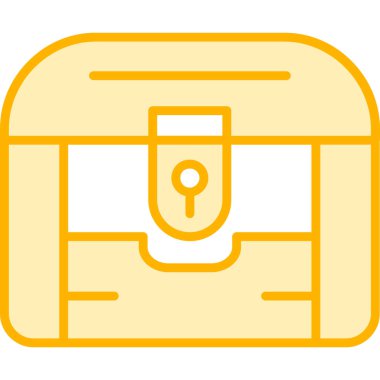 Kilitli sarı hazine sandığı