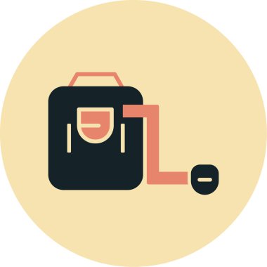 sırt çantası simgesi vektör illüstrasyonu