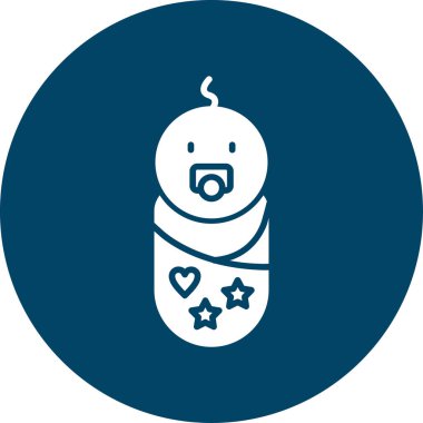 Şirin bebek simgesinin vektör çizimi, düzenlenebilir