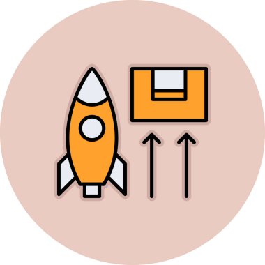 Bir roket simgesinin vektör çizimi