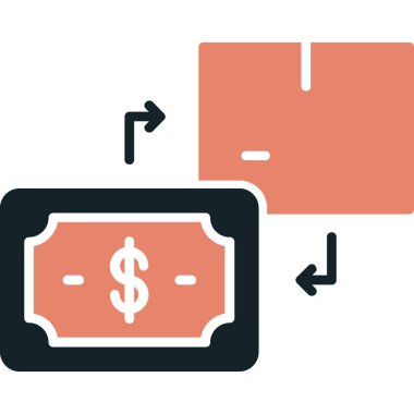 Banka nakit para simgesi düz stil