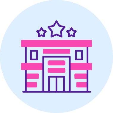 Otelde. Web simgesi basit illüstrasyon