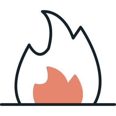 ateş alev vektör simgesi, illüstrasyon