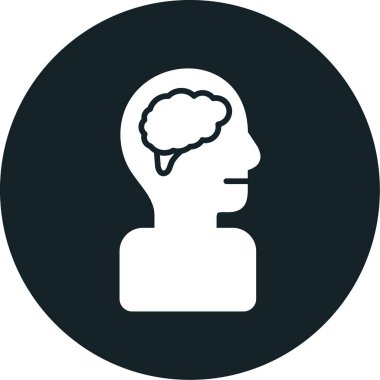 Beyin. Web simgesi basit illüstrasyon