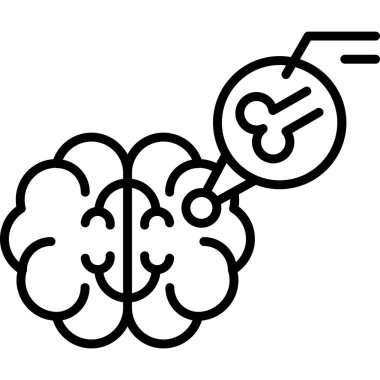 Beyin simgesi, vektör illüstrasyonu