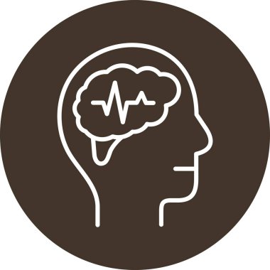 Kalp ikonu vektör illüstrasyonlu beyin