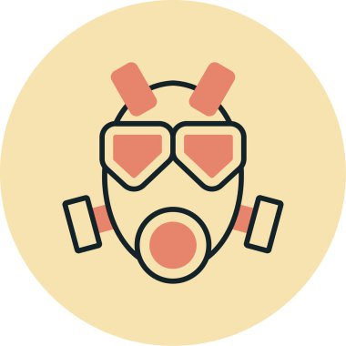 gaz maskesi ikon vektör illüstrasyonu