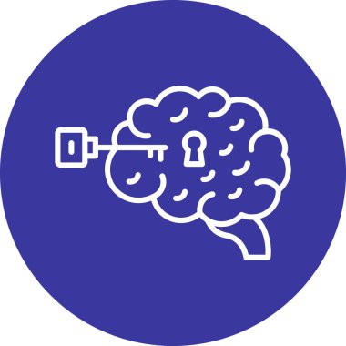 Beyin. Web simgesi basit illüstrasyon