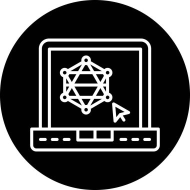 Seo ve teknoloji simgesinin vektör illüstrasyonu