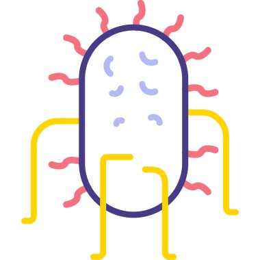 Bakteriler. Web simgesi basit illüstrasyon