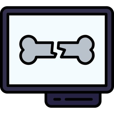 Bilgisayar monitörü simgesi. Taslak bilgisayar monitörü vektör rengi düz izole