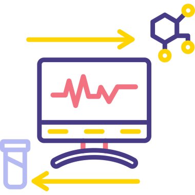 Kimyasal Deney simgesi, vektör illüstrasyonu