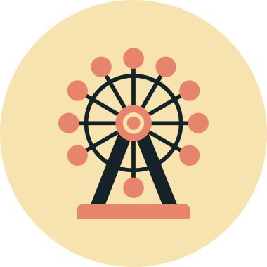 Rozet tarzında lunapark dönme dolabı simgesi