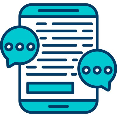 Sohbet mesajı simgesi. Basit bir çizim. Web tasarımı için vektör illüstrasyonu