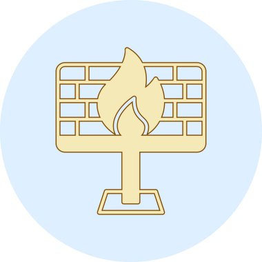 Ateş alevi simgesinin vektör illüstrasyonu