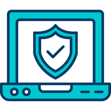 Kalkan koruma simgesine sahip dizüstü bilgisayar