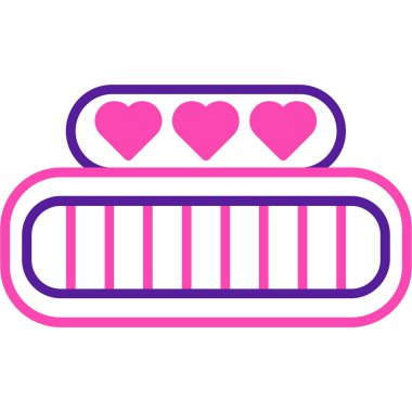 Yatağa. Web simgesi basit illüstrasyon