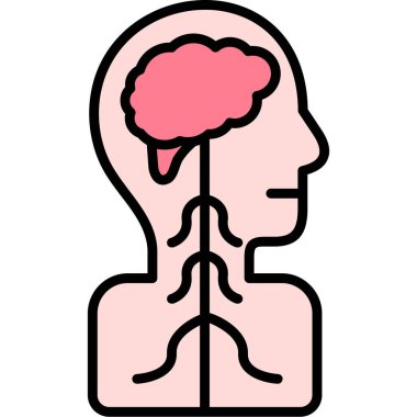 Beyin. Web simgesi basit illüstrasyon