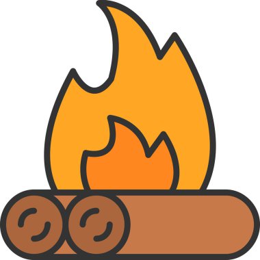 Kamp ateşi alev ikonu - ana hatlarıyla