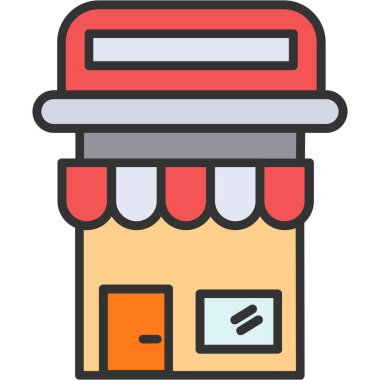 dükkan simgesi, vektör illüstrasyonu