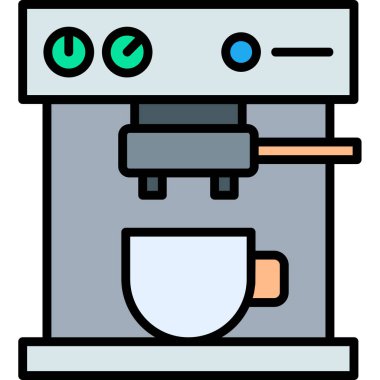 kahve makinesi ikon vektör illüstrasyonu