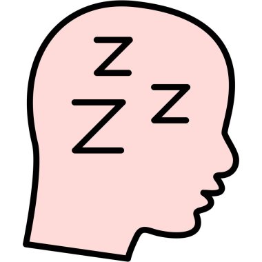 Uyku işareti olan bir kişi.