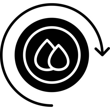 su damlası simgesi, vektör illüstrasyonu