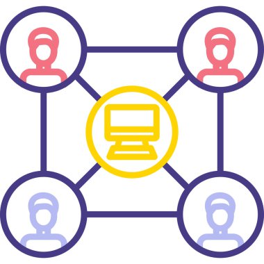 şebeke. Web simgesi basit illüstrasyon