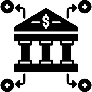 banka binası simgesi ana hatları biçiminde