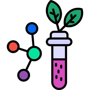 Kimya laboratuarı simgesi, vektör illüstrasyonu