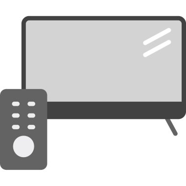 Televizyon simgesi. Televizyon vektör simgesi web için basit örnek