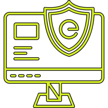 Bilgisayar virüsü simgesi ana hat biçiminde