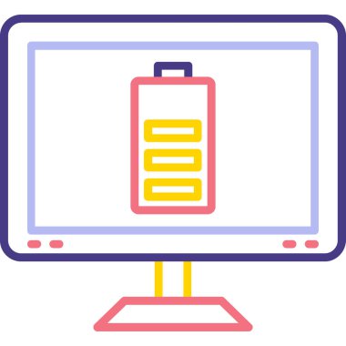 Bilgisayar ekranında pil simgesi gösteriliyor