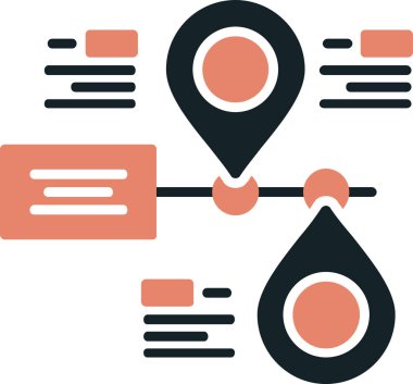 Harita konumu simgesi. Web için harita imleci vektör simgelerinin basit illüstrasyonu