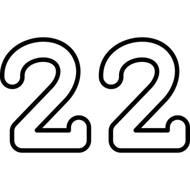 23 numaralı çizgi siyah dış hat ikon vektörü