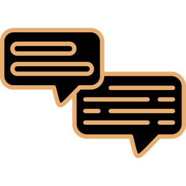 Sohbet balonları ikonu. Düz renk tasarımı. vektör illüstrasyonu.