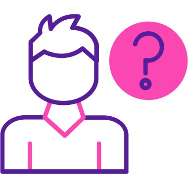 Soru işareti. Web simgesi basit illüstrasyon